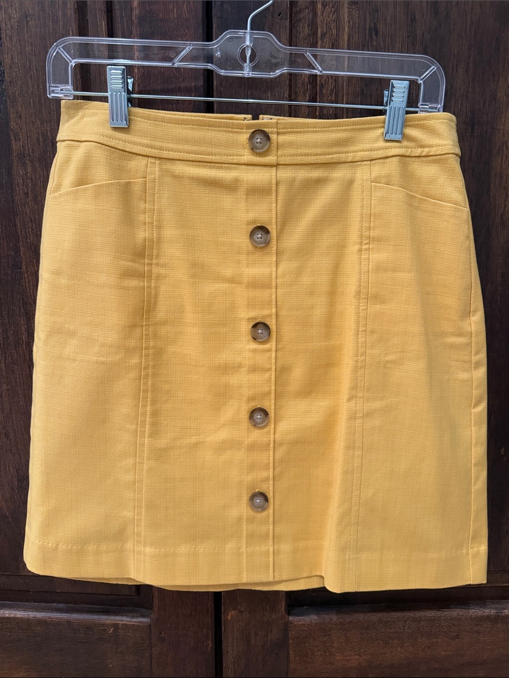 Loft Women's Button-Front Yellow Skirt Size 2